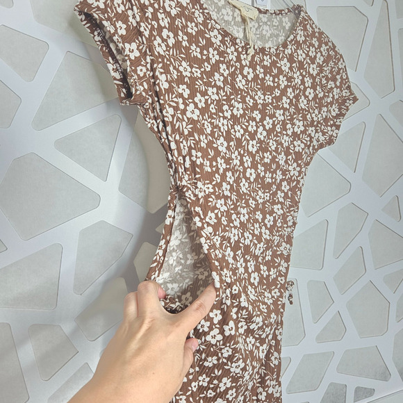 Floral Open Sides Mini Dress Size MD Y2K Casual Cottage Ditsy Romantic Feminine - Picture 5 of 6